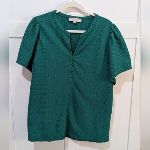 LOFT Emerald Green Textured Women's Top